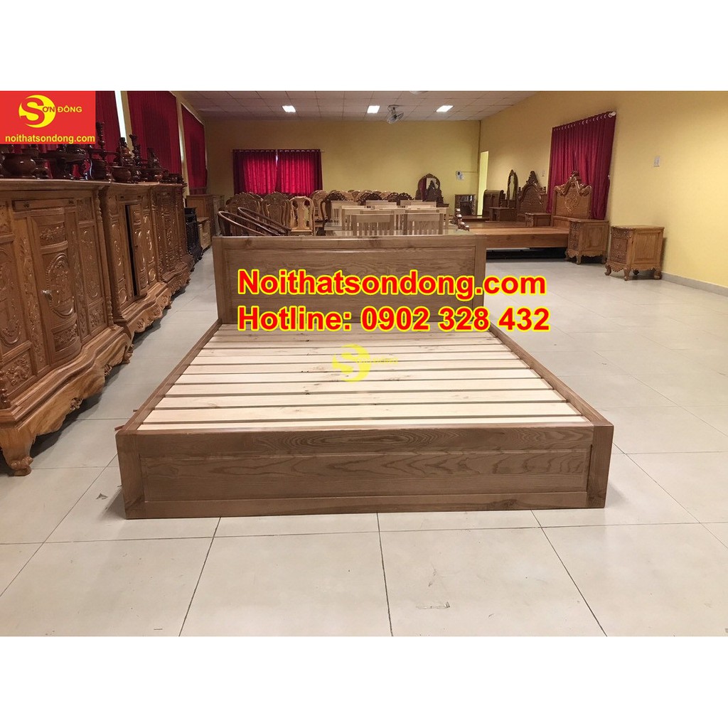 Giường ngủ gỗ sồi có hộc 1m8 – LCMGN15