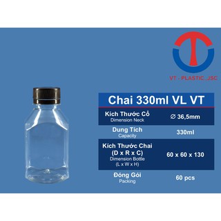 COMBO 50 CHAI NHỰA 330ML ĐỰNG TRÀ SỮA, CHÈ DƯỠNG NHAN, MIỆNG RỘNG, CỔ RỘNG, MIỆNG TO - VỮNG TIẾN PLASTIC