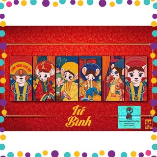 [Big Sale]  Bao Lì Xì 2020 Xấp 10 Bao-Chủ Đề Tứ Bình Tặng Bao Kiếng