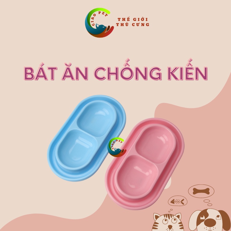 Bát ăn đôi chống kiến giành cho chó mèo