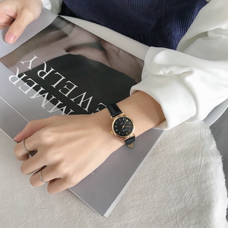 Đồng hồ nữ dây da chính hãng thời trang đẹp điện tử ULZZANG