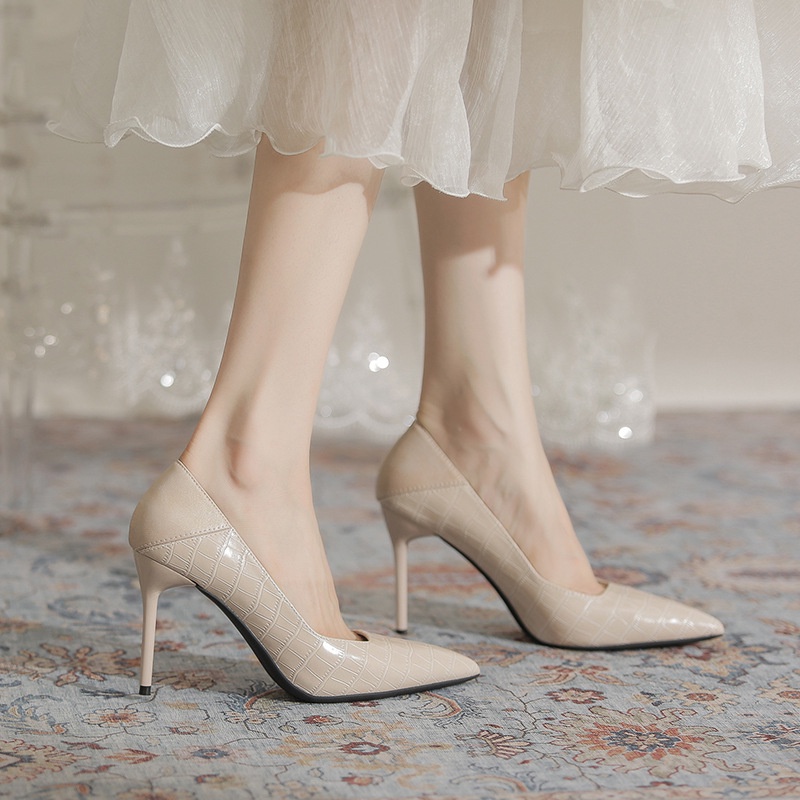 Giày cao gót Ielgy họa tiết vân đá phong cách Hàn Quốc