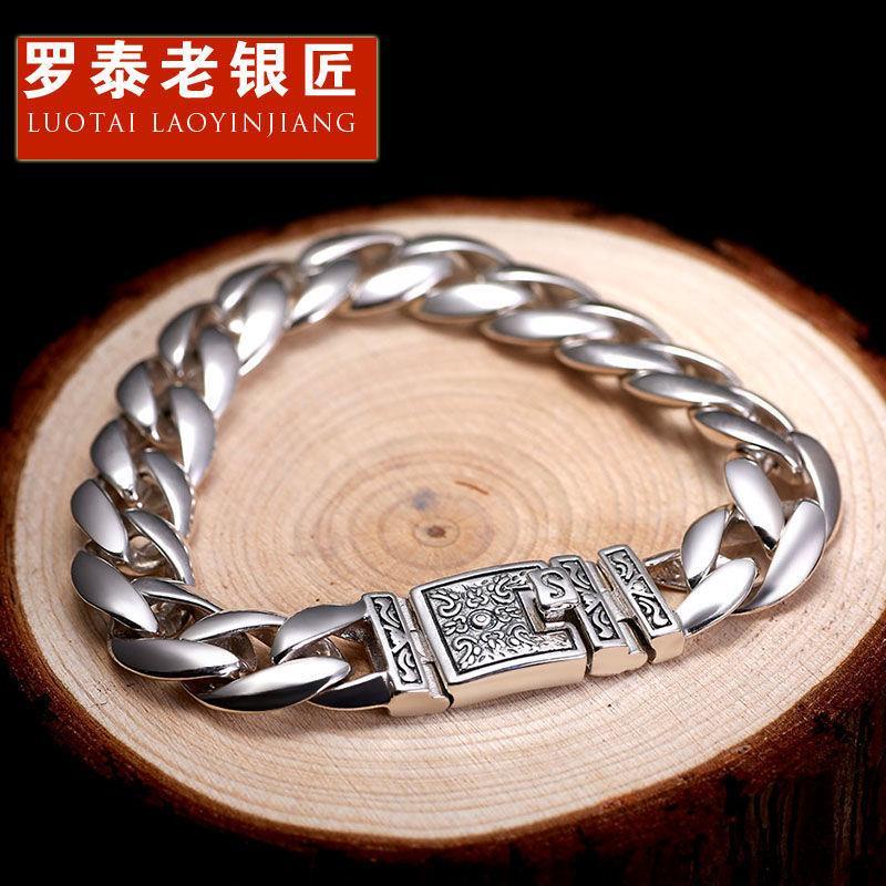 Lotai Vòng Tay Bạc 925 Thái Lan Phong Cách Retro Cho Nam