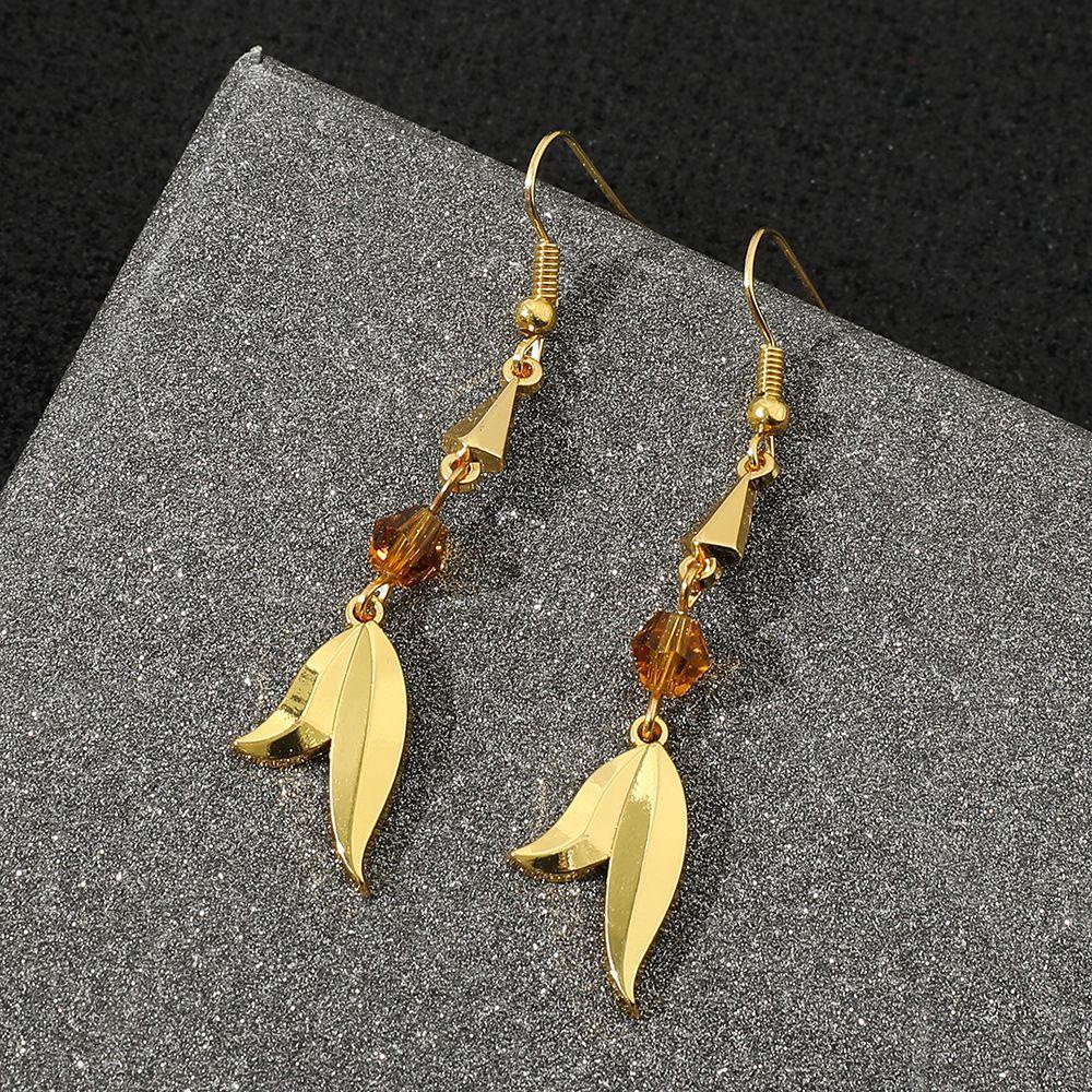 JARRED Bông Tai Dạng Vòng Hình Chiếc Lá Thời Trang Cho Nữ