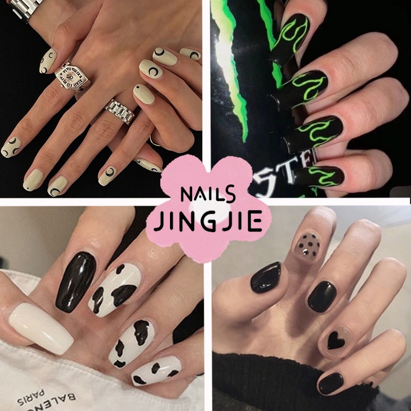 Set 24 Móng Tay Giả Sơn Màu Chống Nước