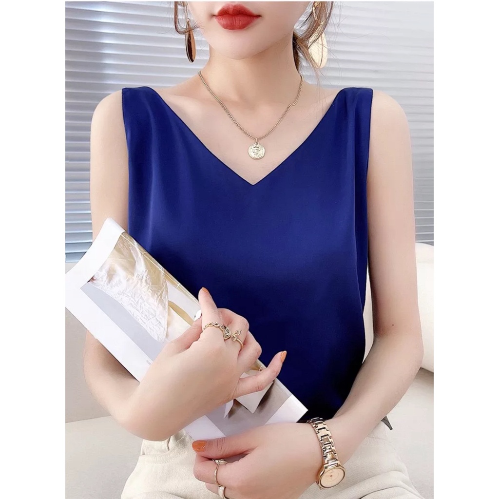 ÁO KIỂU NỮ 2 DÂY LỤA SATIN SANG TRỌNG- PILA HOUSE