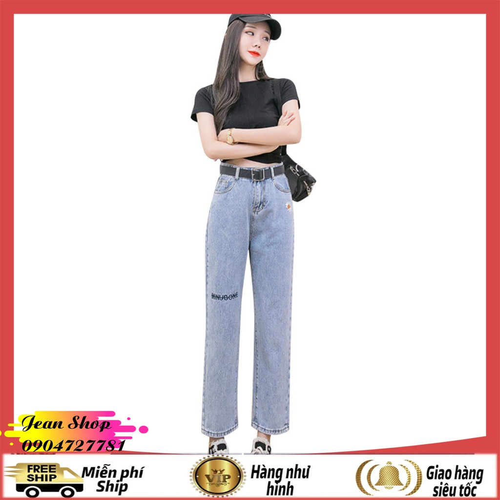 Quần bò nữ 🍎FREE SHIP🍎  Quần jeans nữ đẹp hàng Quảng Châu cao cấp- Quần bò ống suông mẫu mới nhất