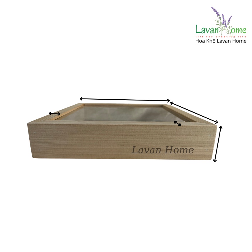 Khung ảnh gỗ dạng hộp có mặt kính, cao 5cm phù hợp làm tranh hoa khô, tranh handmade hoa nổi, khung gỗ 3d, hộp đựng quà