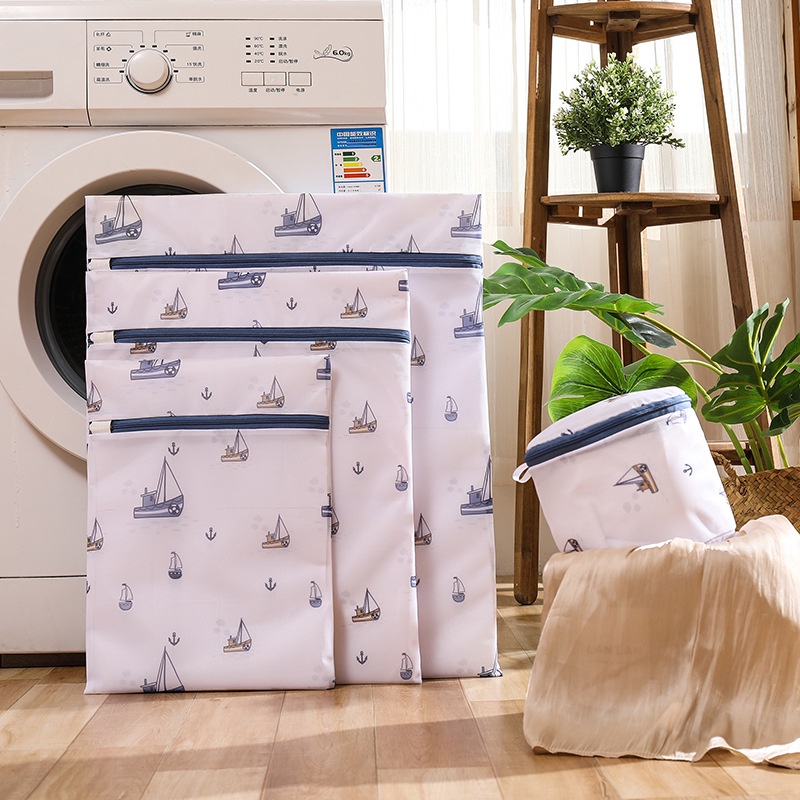 Túi lưới giặt cao cấp đựng quần áo, đồ lót, vớ tất hình thuyền buồm
