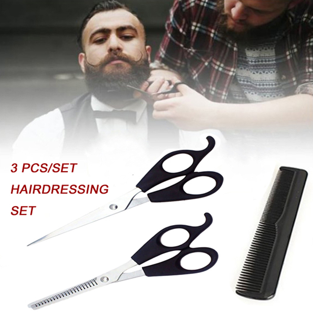 [Hàng mới về] Bộ 3 phụ kiện gồm kéo và lược chải tóc bằng thép không gỉ cao cấp
