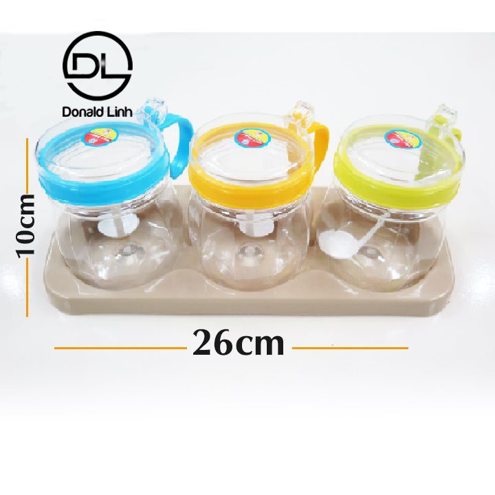 Bộ 3 lọ gia vị có nắp đậy Việt Nhật Plastic 2938 | BigBuy360 - bigbuy360.vn