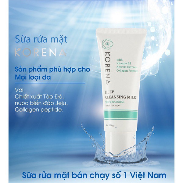 SỮA RỬA MẶT CHUYÊN SÂU DEEP CLEANSING MILK KORENA [ Chính Hãng]