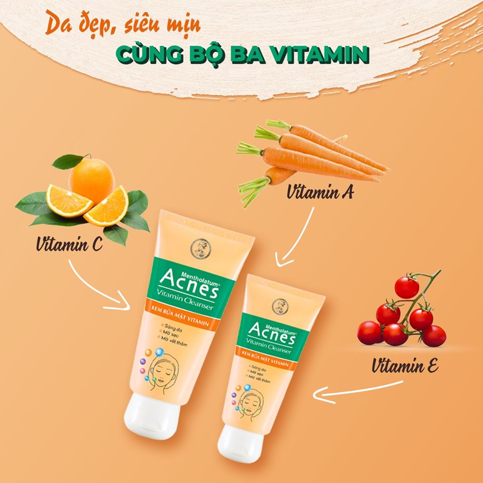 Kem rửa mặt Acnes Vitamin 100g Cocolux