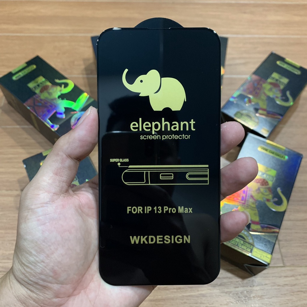 Kính Cường Lực Elephant  Siêu Cứng Cho iP X/XS/XSMax, 11/11Pro/11PRM, 12/12Pro/12PRM, 13/13Pro/13PRM