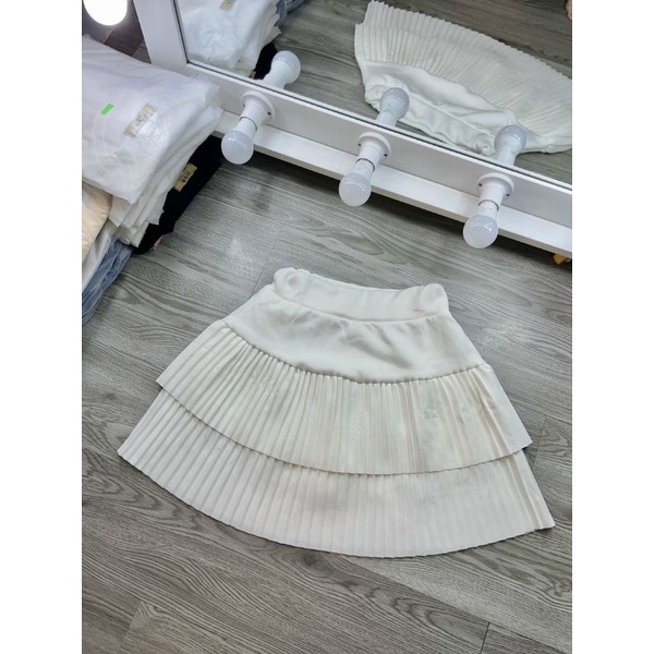 Chân váy thun dập ly 2 tầng mềm nhẹ mát