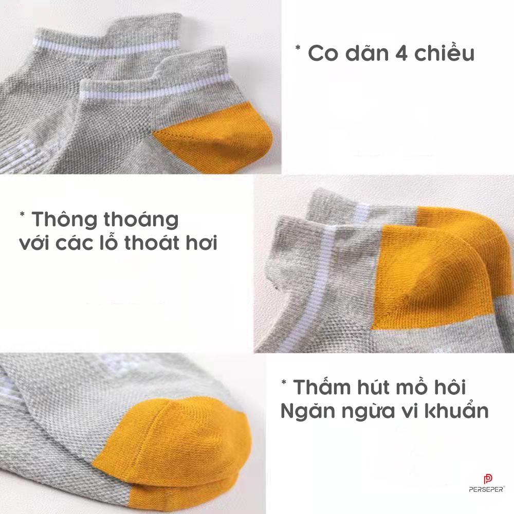 Tất cổ ngắn nam công sở chất liệu cotton dày co giãn bốn chiều, set 5 đôi - Cherry shop
