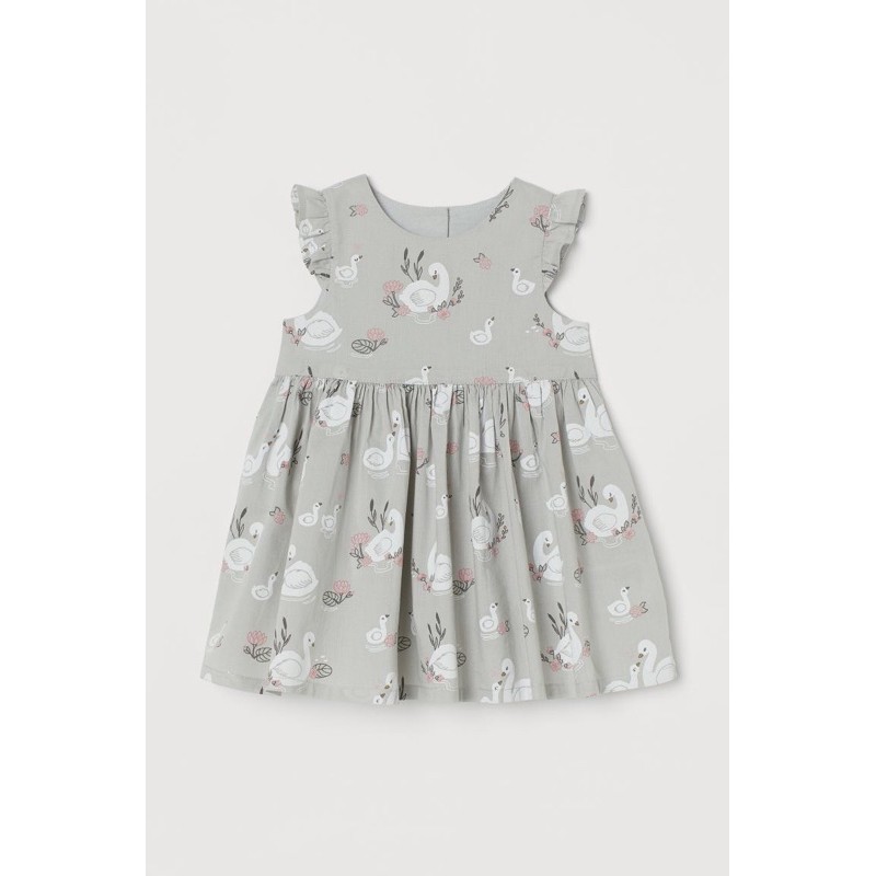 Váy cánh tiên hoạ tiết thiên nga săn sale Uk size 6-9m đến 3-4y