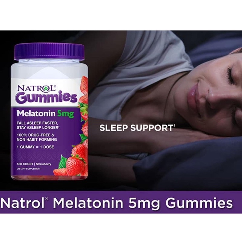 Kẹo Dẻo Gummies Giúp Ngủ Ngon Natrol Gummies Melatonin 180 viên