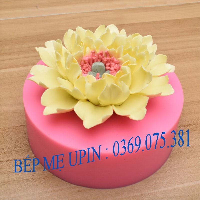 [KHUÔN 4D SALE] khuôn silicon hoa mẫu đơn đại 13 cm nặng 600g