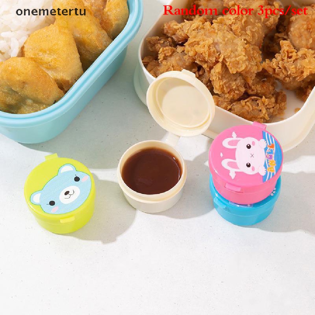 Set 3 Hộp Đựng Nước Sốt Mini Họa Tiết Hoạt Hình Dễ Thương Cho Bé