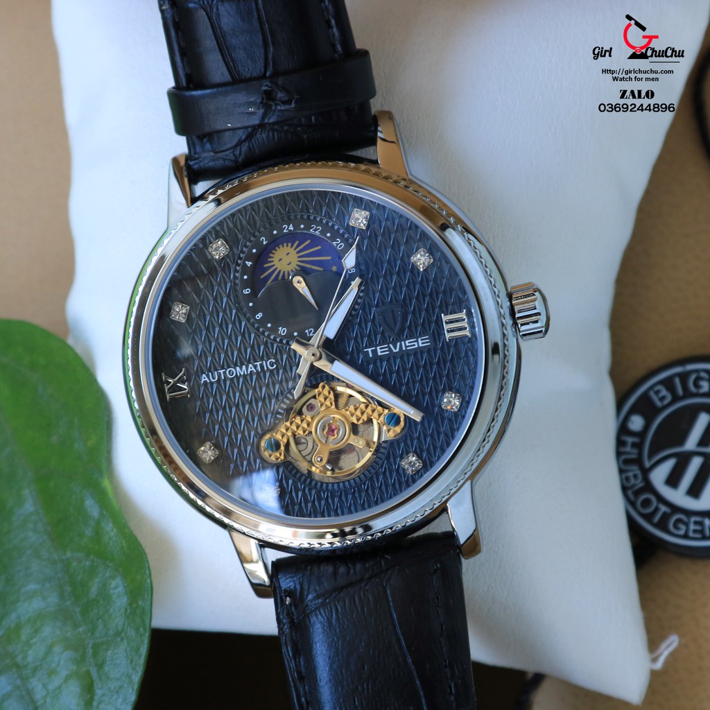 Đồng hồ nam Tevise cơ lộ máy với kiểu dáng trẻ trung sang trọng, máy cơ tự động không dùng pin, NaiWatch