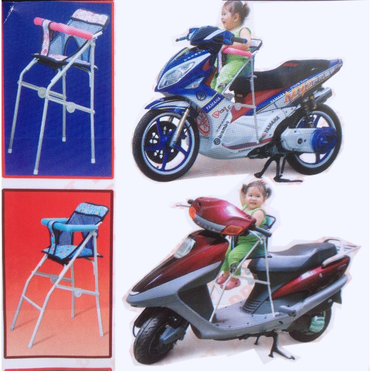 Ghế ngồi xe tay ga các loại cho bé xếp gọn có vòng săt bảo vệ và yên ngồi to