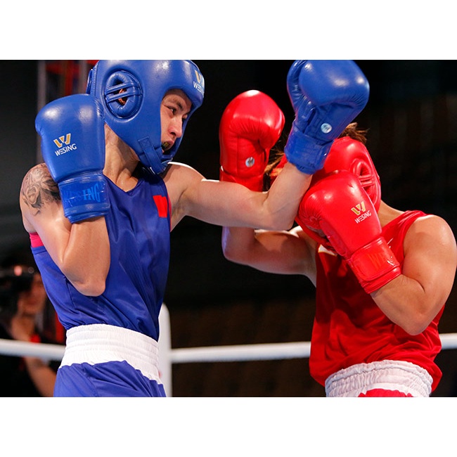 Găng Boxing WESING lõi đúc cao su nguyên khối định hình găng  đủ chuẩn thi đấu đấm bao tập luyện  tặng băng quấn tay 3m