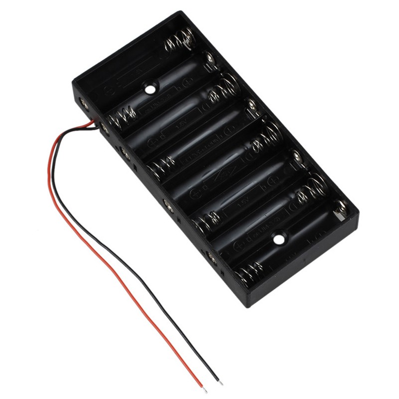 8 x Hộp lưu trữ giá đỡ pin AA Hộp nhựa có dây dẫn