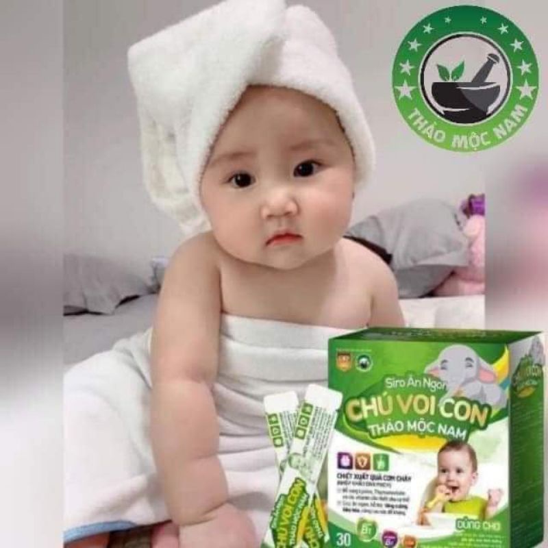 Siro ăn ngon Chú Voi Con chính hãng Thảo mộc nam, con hết biếng ăn, nâng cao đề kháng