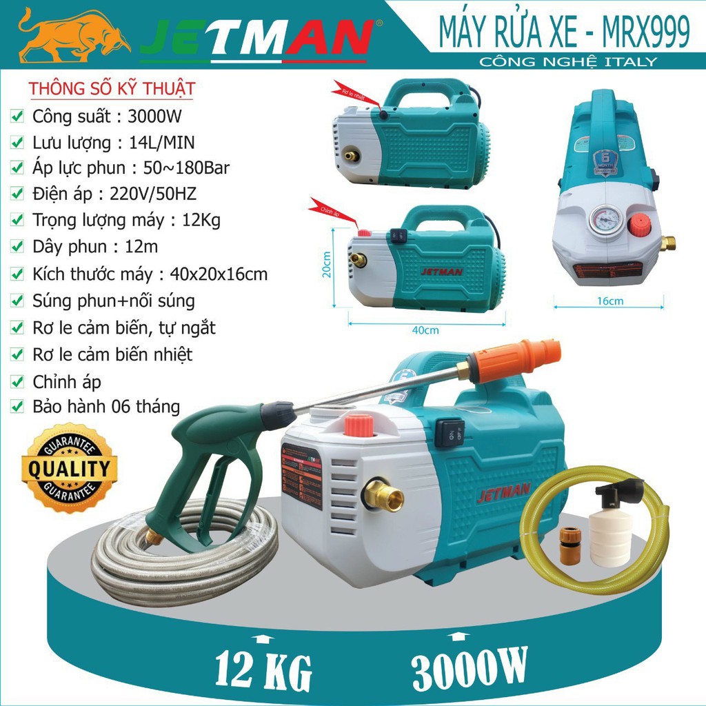 Máy rửa xe 3000W Jetman MRX999 Siêu Khỏe