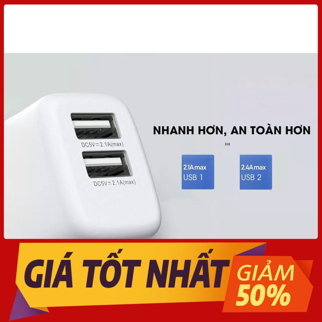 Củ sạc mini 2 cổng Remax RPU36, đa năng, nhỏ gọn, bảo hành chính hãng 6 tháng
