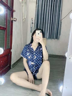 Đồ bộ lụa satin Flamingo (đùi)