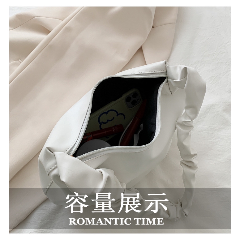 Túi đeo vai IELGY với thiết kế dây đeo xếp ly phong cách Hàn Quốc thời trang cho nữ