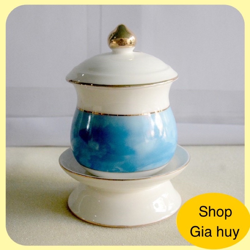 Chung Đại Bi _ Ly Nước Thờ Cúng Bàn Thờ Gốm Sứ 3 Màu