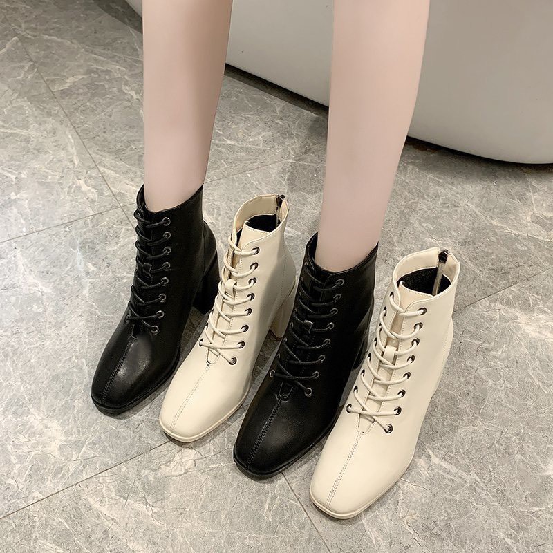 Bốt nữ dây trước gót 7 phân