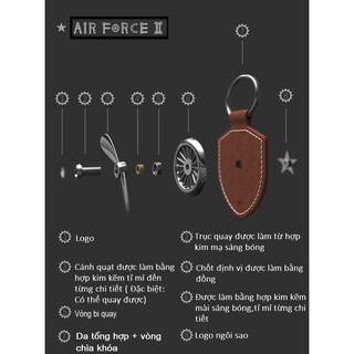 Móc khóa Da Air Force 2 ( xoay được) {A2}