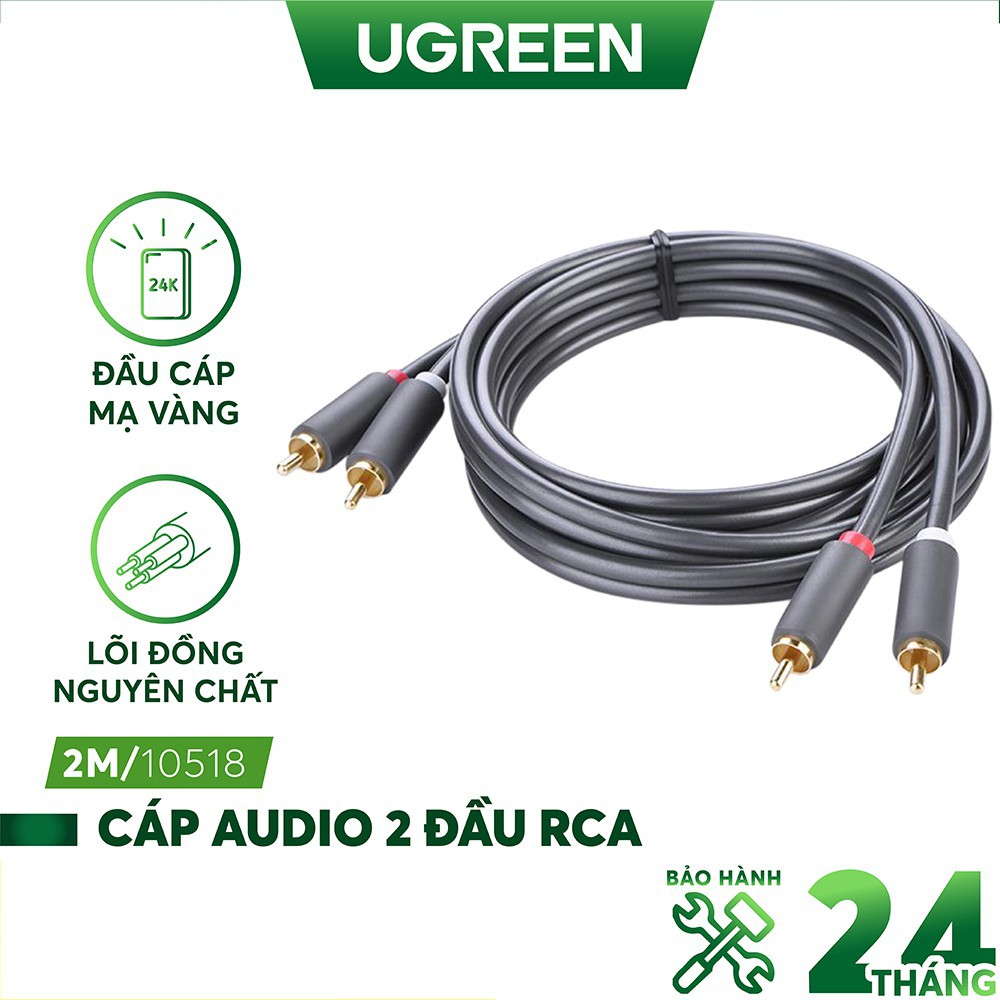 Dây cáp AV 2 đầu RCA dài 2M Ugreen 10518