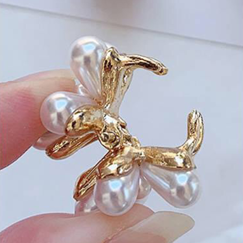 (Hàng Mới Về) Kẹp Tóc Hình Hoa Đính Ngọc Trai Xinh Xắn Cho Nữ