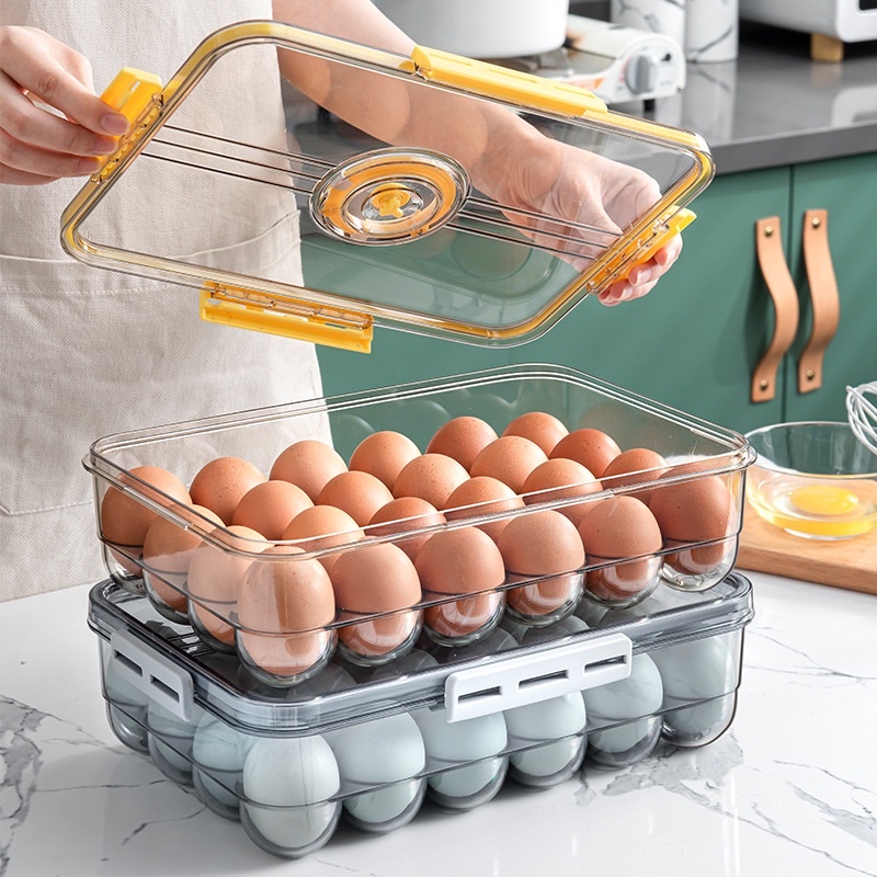 Hộp đựng trứng, bảo quản trứng tủ lạnh Homepower cao cấp, trên nắp đậy có phần ghi chú thời gian bảo quản tiện lợi
