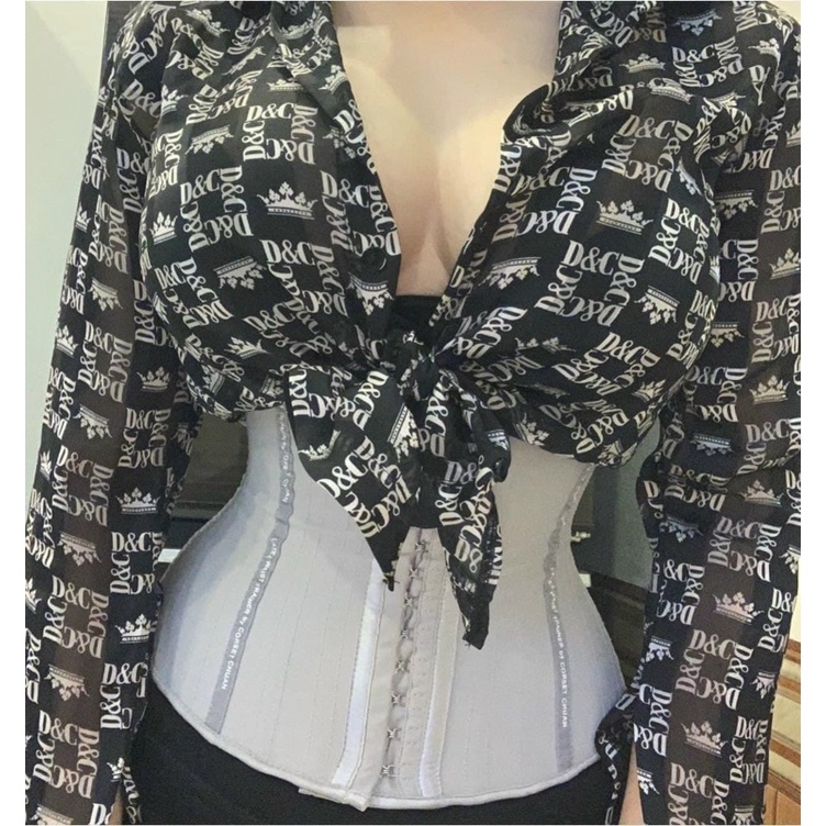 Latex Corset Chuẩn ( màu xám )