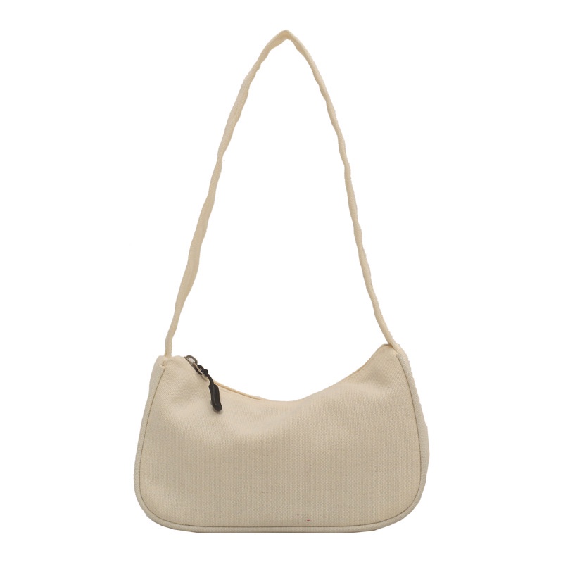 Túi đeo dưới cánh tay Bằng Vải Canvas Thiết Kế Nhỏ Gọn Giản Dị Thời Trang Mùa Xuân Dành Cho Nữ