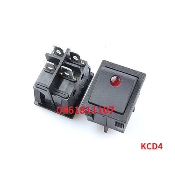 3 Công tắc bập bênh Công tắc ON OFF 16A-250V 4 chân KCD4, công tắc 220V, công tắc máy hàn, công tắc bập bênh, nút nhấn