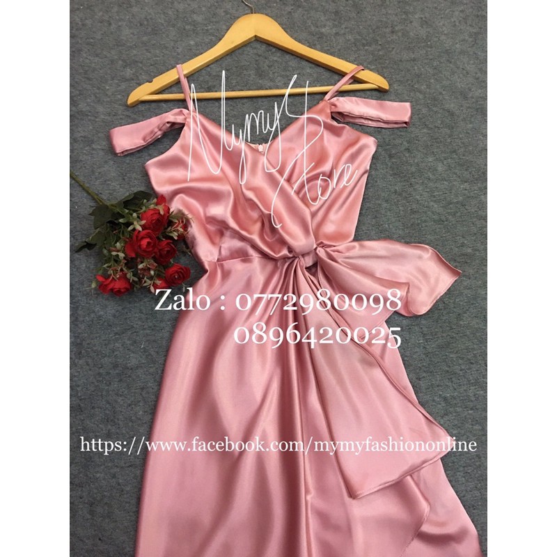 Đầm body dự tiệc tay phồng rớt vai kết đá TRIPBLE T DRESS - size M/L - MS94Y