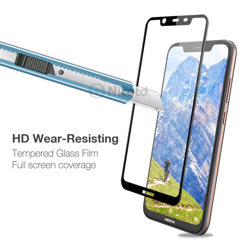 Kính Cường Lực 9h Chống Nổ Kèm Keo Dán Bảo Vệ Màn Hình Cho Nokia 8.1 x7