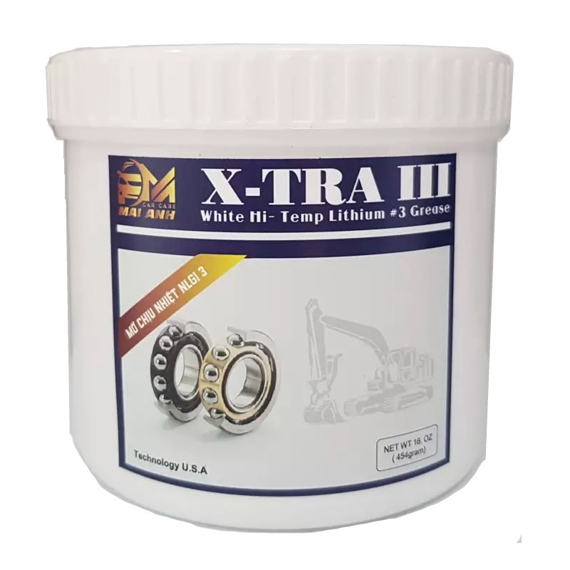 MỠ TRẮNG CHỊU NHIỆT 185 ĐỘ VÀ KHÁNG NƯỚC NGLI3 454 GR X- TRAIII WHITE HI- TEMP LITHIUM#3 GREASE