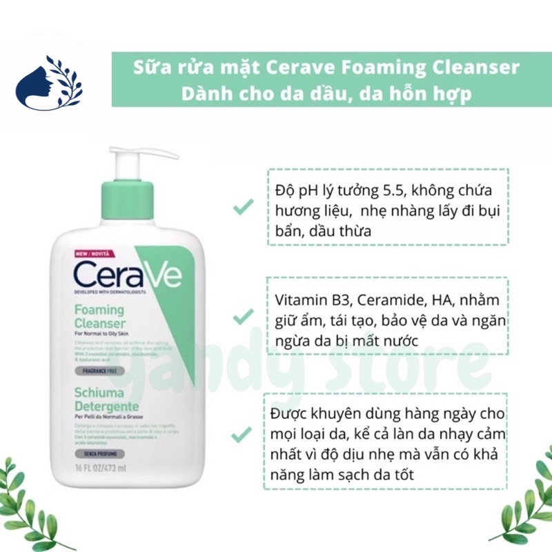 Sữa Rửa Mặt CeraVe Giúp Làm Sạch Sâu Cho Mọi Loại Da Bản Pháp