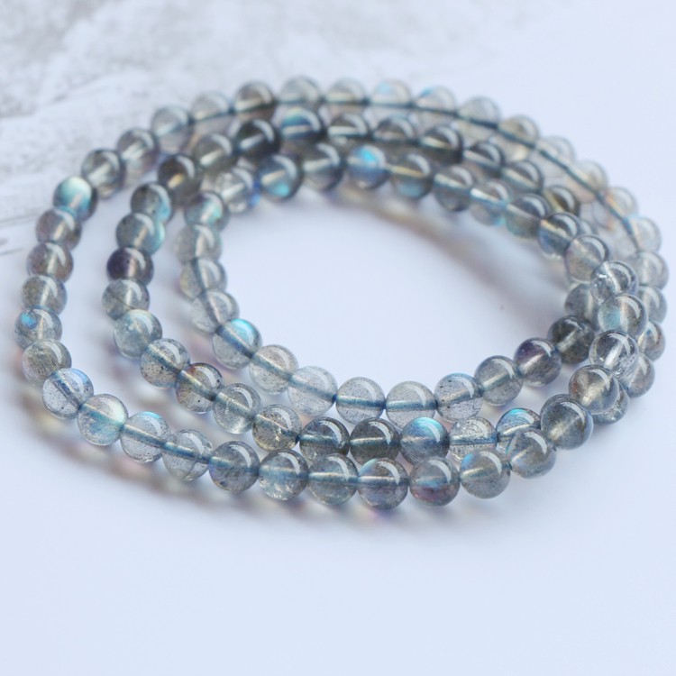 Chuỗi Hạt Đá Labradorite Tự Nhiên Lấp Lánh Dùng Làm Đồ Trang Sức Diy