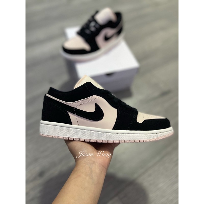 [ 𝙊𝙍𝘿𝙀𝙍 ] Giày Air Jordan 1 màu hồng phấn và đen cổ thấp