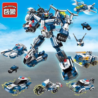 (Hàng order) Lego Robot Biến Hình Cảnh Sát - ENLIGHTEN số 1407- 600 Chi Tiết!!