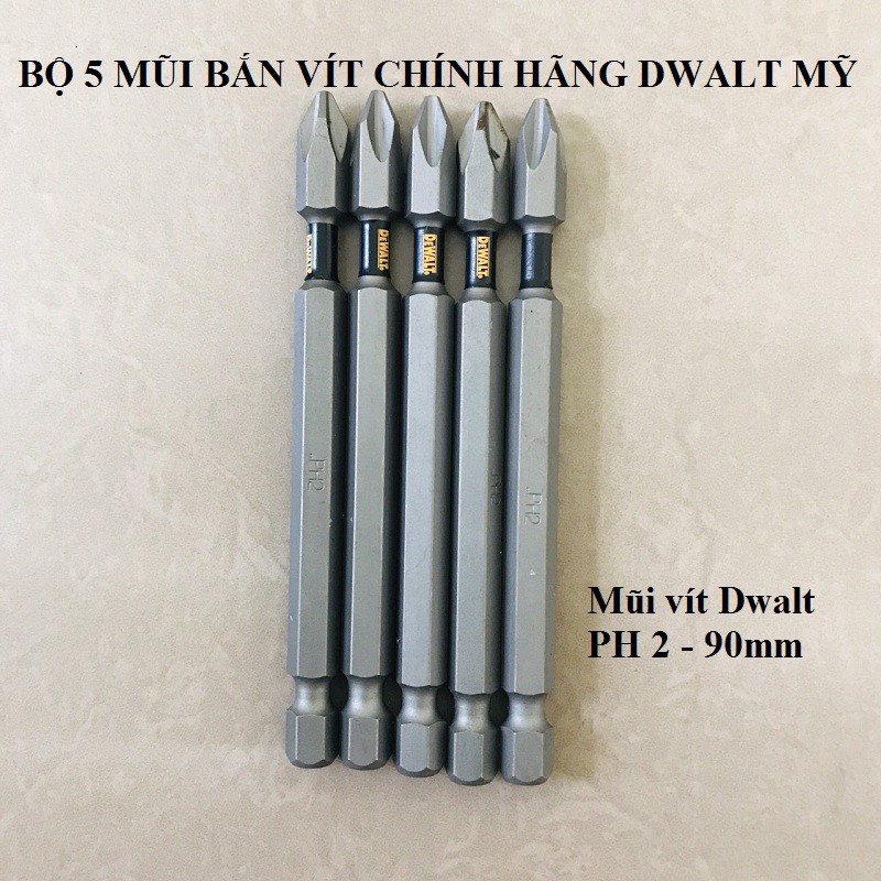BỘ 5 MŨI BẮN VÍT DWALT NHẬP DÀI 9CM - Ph2